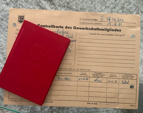 Ddr mitgliedsbuch mit - ddr,