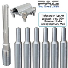 ✅ Tiefenerder SET Staberder f. Blitzschutz Ø 20mm V4A Edelstahl + SDS Schlagkopf