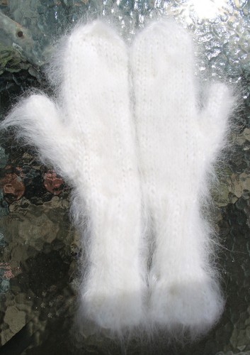 Langhaar mohair handschuhe - langhaar,