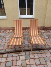 2x DDR Campingstuhl Klappstuhl Klappliege Camping Liege  Metallgestell /Fußteil;