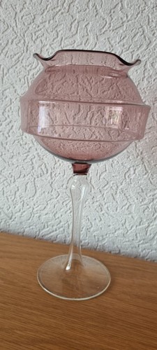 Rauchglasvase mundgeblasen - 2x,