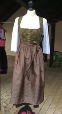 Dirndl, Winterdirndl, Braun, Khaki, Designer, Wenger, Gr. 36, Daria, Schurwolle