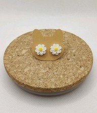 Ohrstecker Ohrringe Blume Blüte Weiß 3D