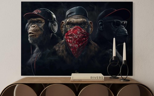 Schimpansen leinwand bild cool - schimpansen,