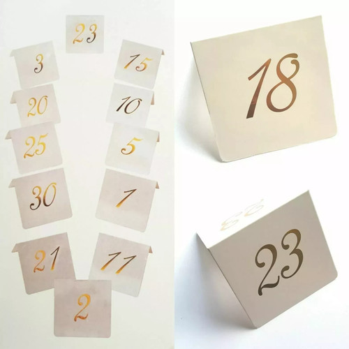 Tischnummer mit goldener - 1-30,