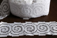 weiße Spitze 7,5 cm breit Borte Spitzenborte Dekoband Meterware