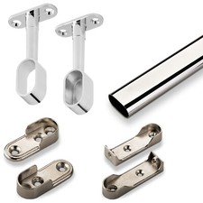 Schrankstange Kleiderstange oval 30x15 Schrankrohr Kleiderbügelstange SO-TECH®