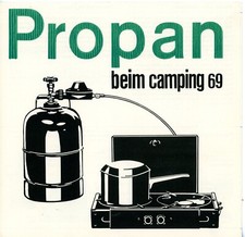 DDR Prospekt PROPAN BEIM CAMPING Broschüre 1969 Campingkocher Propan-Flasche