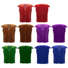 DE Kinder Cowgirl Kostüm Samtweste Piraten Karneval Mittelalter Mantel waistcoat