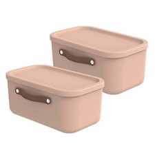 ROTHO 2er-Set Aufbewahrungsbox mit Deckel 12L Maloja Kunststoffbox Stapelbox Box