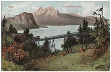 alte Ak Vitznau, Rigi Bahn offizielle Ak Nr. 5, Schnurtobelbrücke, ungelaufen