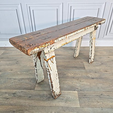 Vintage rustikale Werkbank primitiv Holzbock Tischkreissäge Pferd Geschirr Sitz