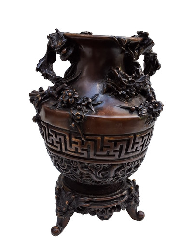 Asiatische drachenvase 28cm - drachenvase,