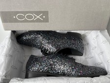 COX by GÖRTZ Schuhe Schnürschuhe Gr. 38 5 Schwarz GLITTER festlich elegant NEU