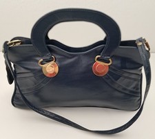 Vintage Ledertasche dunkelblau