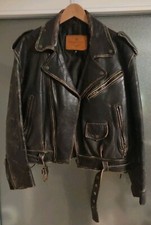Alte Lederjacke Motorradjacke Herren Gr. 50 braun