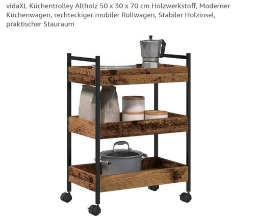 Vidaxl küchentrolley altholz - vidaxl,