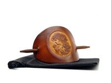 Vickys World Leder Haarspange - Gemme - OX Antique Cameo Anna