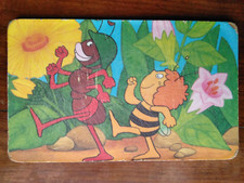 1980er Biene Maja Sammlerstücke Glas, 2 Tassen & Brettchen