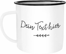Emaille-Tasse Wunschtext