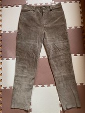 Herren Velours - Leder - Hose, Gr.50, Landhaus, Vintage, kleine Stickerei