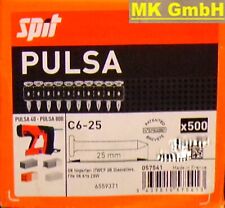 SPIT Zubehör: 500 Nägel C6-25 für PULSA 700 + 800, 40 P / E Akku Gasnagler, 25mm