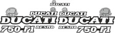 Ducati 750 F1 Replica DECALS Aufkleber Ducati 750F1 Desmo Silber/Schwarz