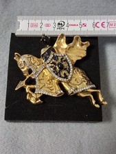 Schmuck Brosche Emaille Strass