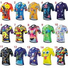 Radtrikot Jungen Kurzarm Fahrradtrikot Kinder Fahrradshirt Reflektierend S-XXXL