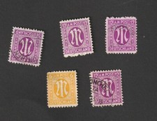 5 Briefmarken Amerikanisch Britische Besatzungszone 1945 M-Serie gestempelt