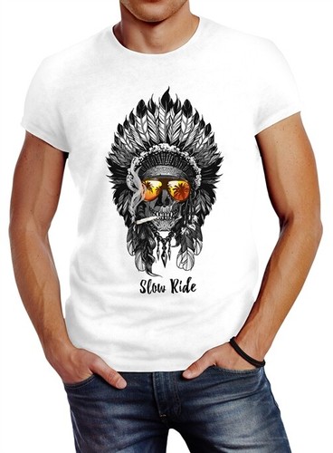 Herren shirt indian skull - herren, t-shirt