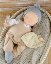 Waldorfpuppe Baby Junge Puppe Waldorf Art Babypuppe Handarbeit Geschenk