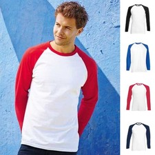  Langarm T-Shirt Longsleeve Baseball Fruit of the loom Herren Kleidung Baumwolle