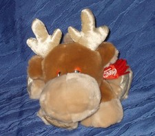 Coca Cola Elch mit Schal, hellbraun, ca. 26 cm - NEU