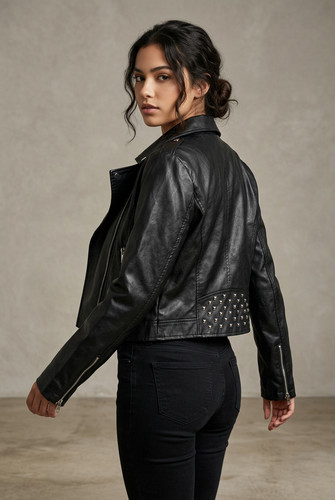 Bikerjacke aus lacklederimitat - bikerjacke,