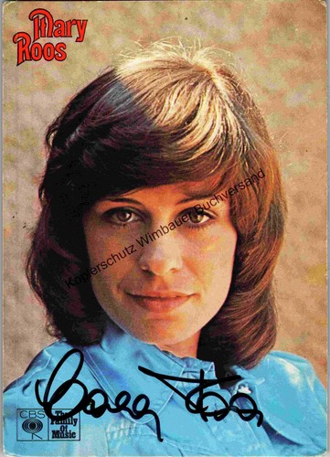 Original autogramm mary roos - original,