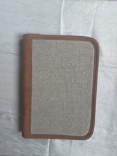 Schüleretui - Stifteetui - Federtasche - echt Leder mit Leinen 