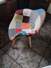 2er Set Esszimmerstühle Küchenstuhl TUB Wohnzimmerstuhl aus Holz Patchwork Rot