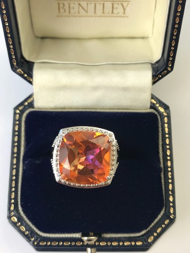 Padparadscha quarz ring 925 - padparadscha,