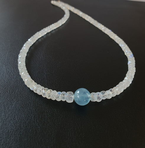 Regenbogen mondstein kette mit - kette,
