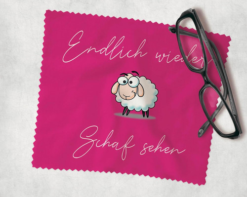 Lustiges brillenputztuch pink - brillenputztuch,