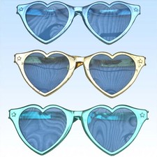 3 x große Herz Brille 27cm