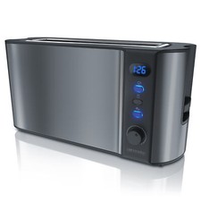 Arendo Frukost 2-Scheiben Langschlitz Toaster Einstellbarer Bräunungsgrad Grau
