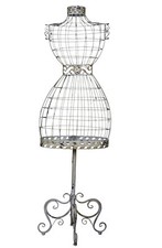 Metall Figur Schneiderpuppe Schneiderbüste Frauenbüste Weiss Schaufensterpuppe