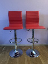 2 Barhocker Barstuhl Tresenhocker Küchenhocker rot Esszimmerstuhl Hocker
