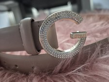 Neuer - Marke GUESS Damen Gürtel In Beige Gr. L/95 Strasssteine