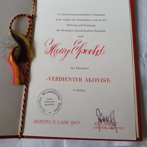 Ddr verdienter aktivist - ddr,