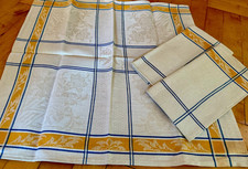 Leinen Geschirrtuch Wischtuch Blumenmuster Art Deco 3 Stück UNBENUTZT /P211010