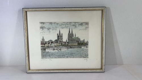 Gerahmte radierung köln - köln, dom