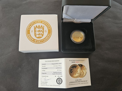 Goldmünze 999 feingold - oz,